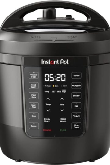 Instant Pot 6QT RIO 7-in-1 Multi-Cooker, Pressure Cooker, Slow cook, Sauté, Steam, Rice Maker, Yogurt, & Warmer, Black, 6 Quarts